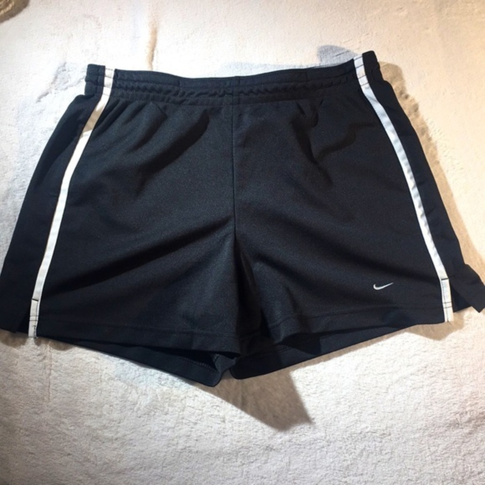 Nike Unisex Black With White Stripe Athletic Shorts